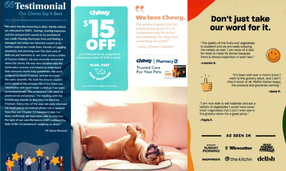 5 Examples of Using Testimonials in Direct Mail